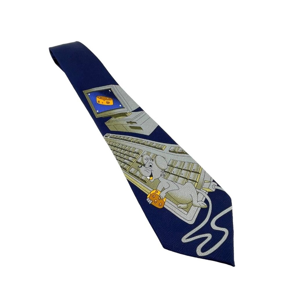 Renaissance Desktop Computer Cartoon Mouse Tech Techy Geek Necktie Neck Tie 58"